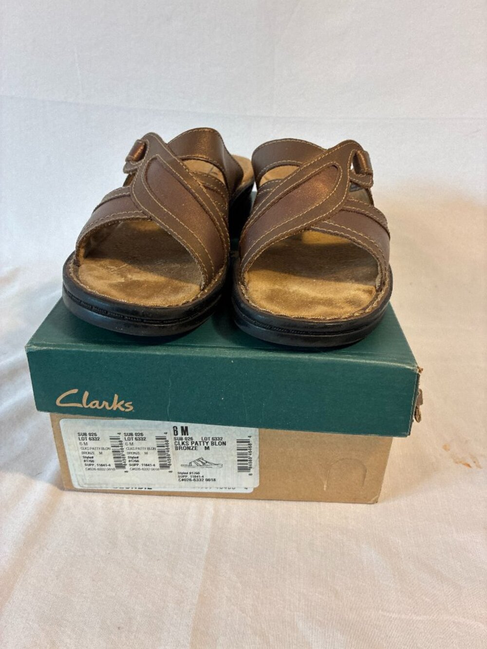 Clarks Patty Blonde Bronze Leather Buckle Sandal Sz 6M Summer Travel